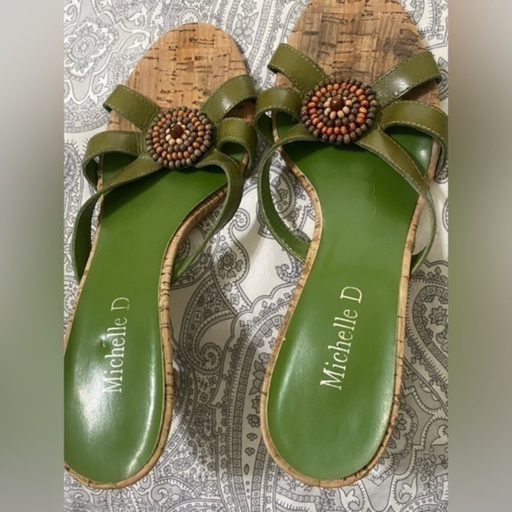 Michelle D lime green sandals